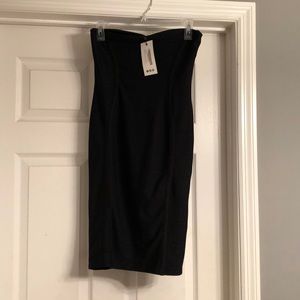 Black bodycon tube top dress.